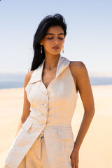 BACKLESS LINEN VEST