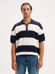 Polo Striped Quarter Zipper Knitwear