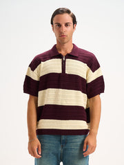 Polo Striped Quarter Zipper Knitwear