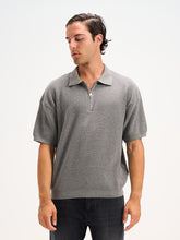 Basic Polo Quarter Zipper Knitwear