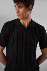 Short-Sleeved Knitted Polo