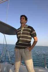 Stripped Knitted Polo