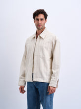 Stripped Zipper Overshirt