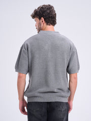 Basic Polo Quarter Zipper Knitwear