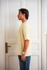 Stripped Cotton Knit T-Shirt