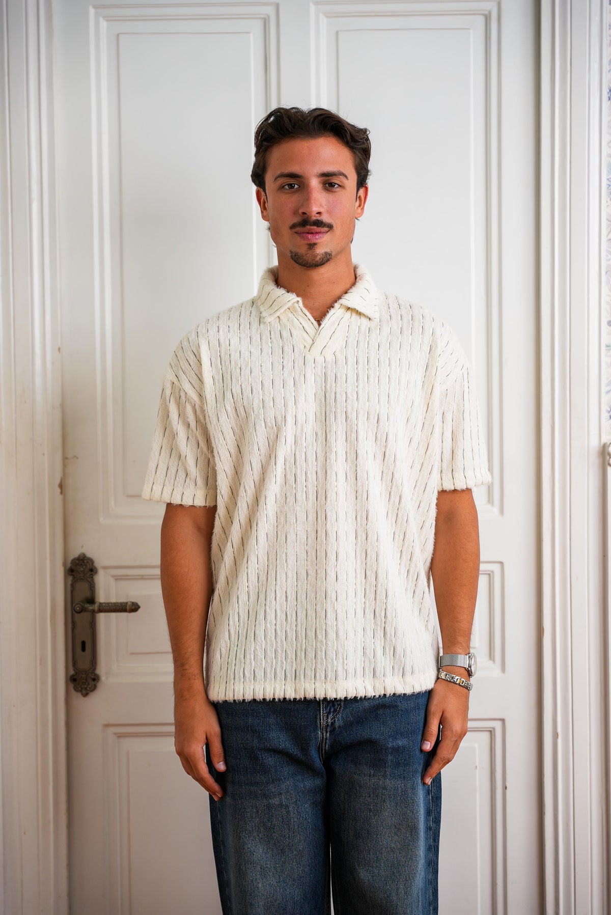 Short Sleeve Textured Polo