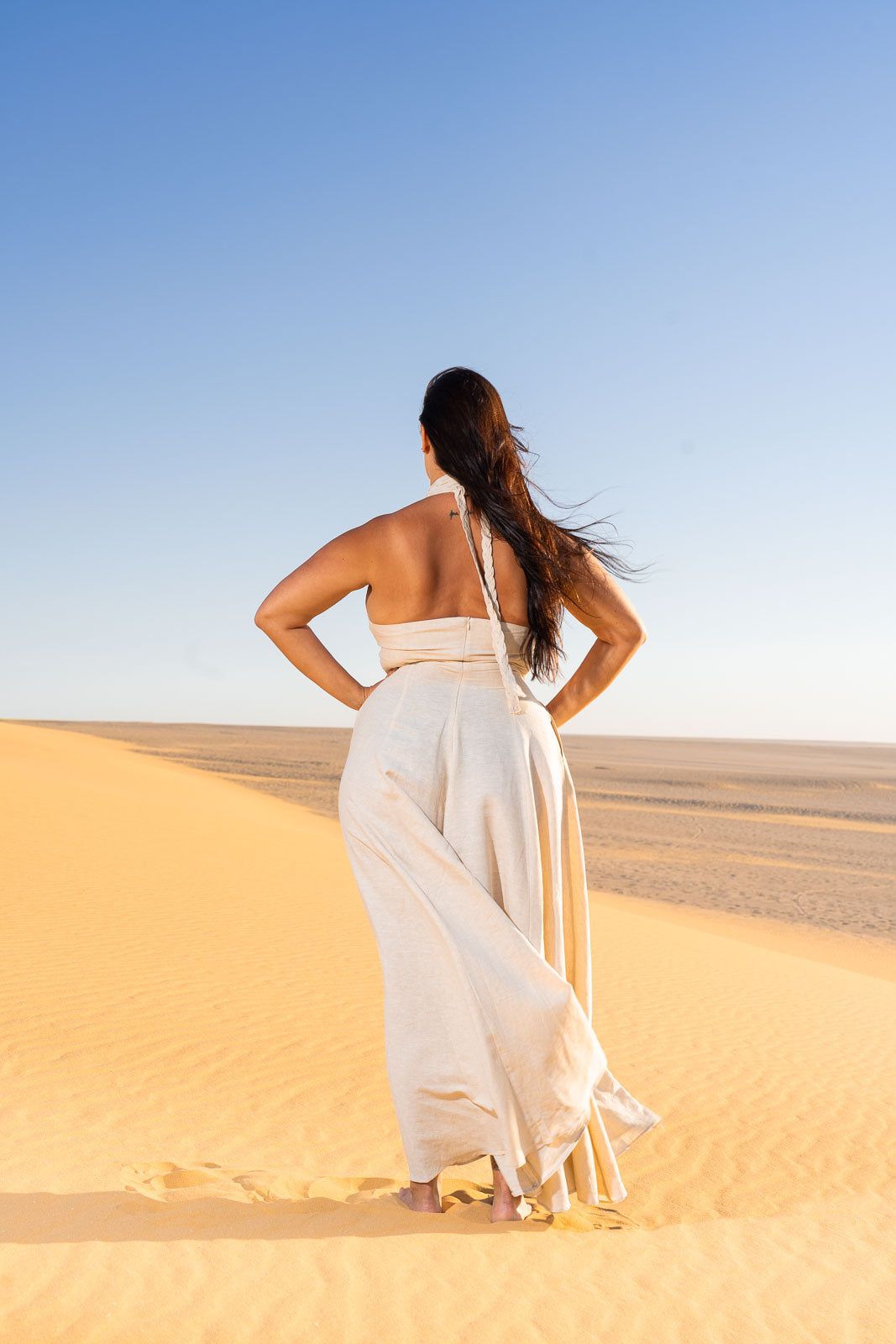 BRAID LINEN DRESS