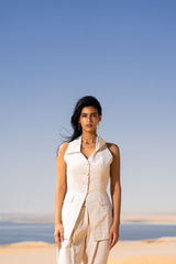 BACKLESS LINEN VEST