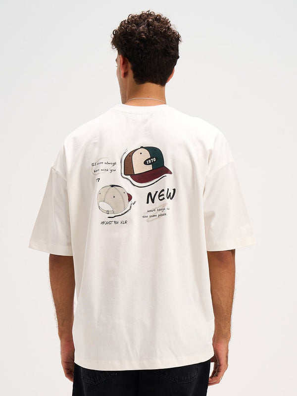 Cap Printed Round T-shirt