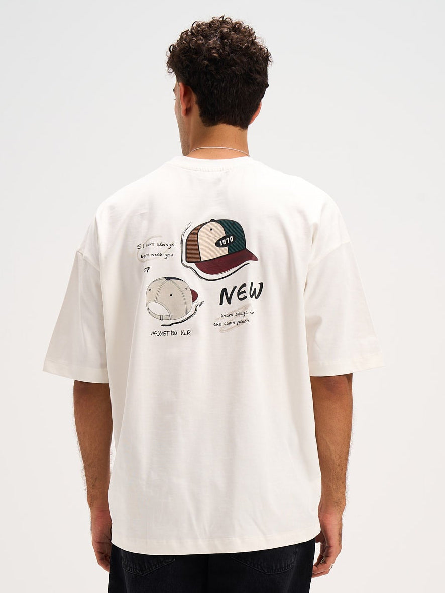 Cap Printed Round T-shirt