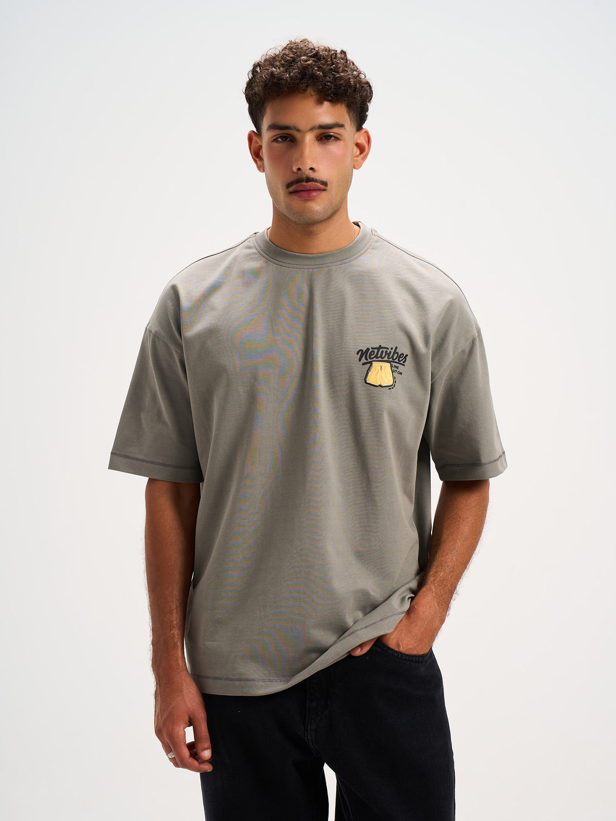 Net Vibes Printed Round T-shirt