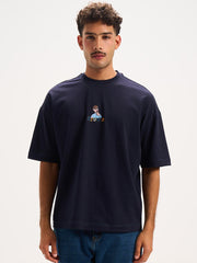 Brown Printed Round T-shirt