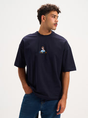 Brown Printed Round T-shirt