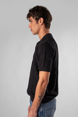 Short-Sleeved Knitted Polo
