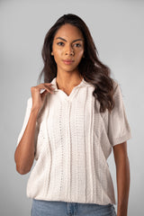 Short-Sleeved Knitted Polo