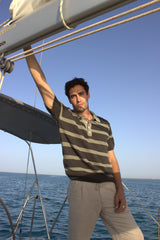 Stripped Knitted Polo