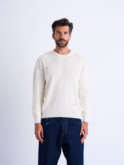 Knitted Ripped-Effect Sweater
