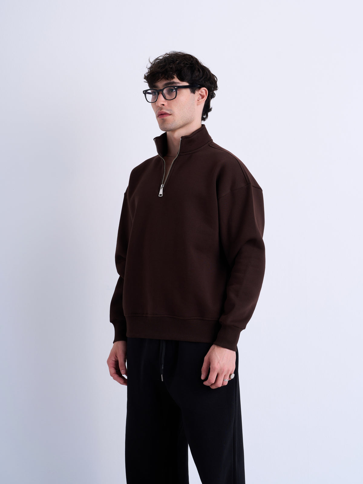 Basic Quarter Zipper Sweatshirt