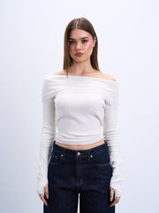 Off-Shoulder Knit Top