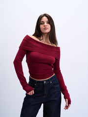Off-Shoulder Knit Top
