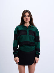 Stripped Knitted Polo