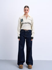 Quarter Zipper Knitted Polo