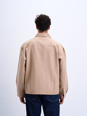 Beige Zipper Overshirt