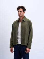 Textured Zipper Overshirt