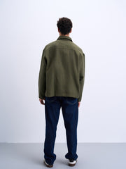 Textured Zipper Overshirt