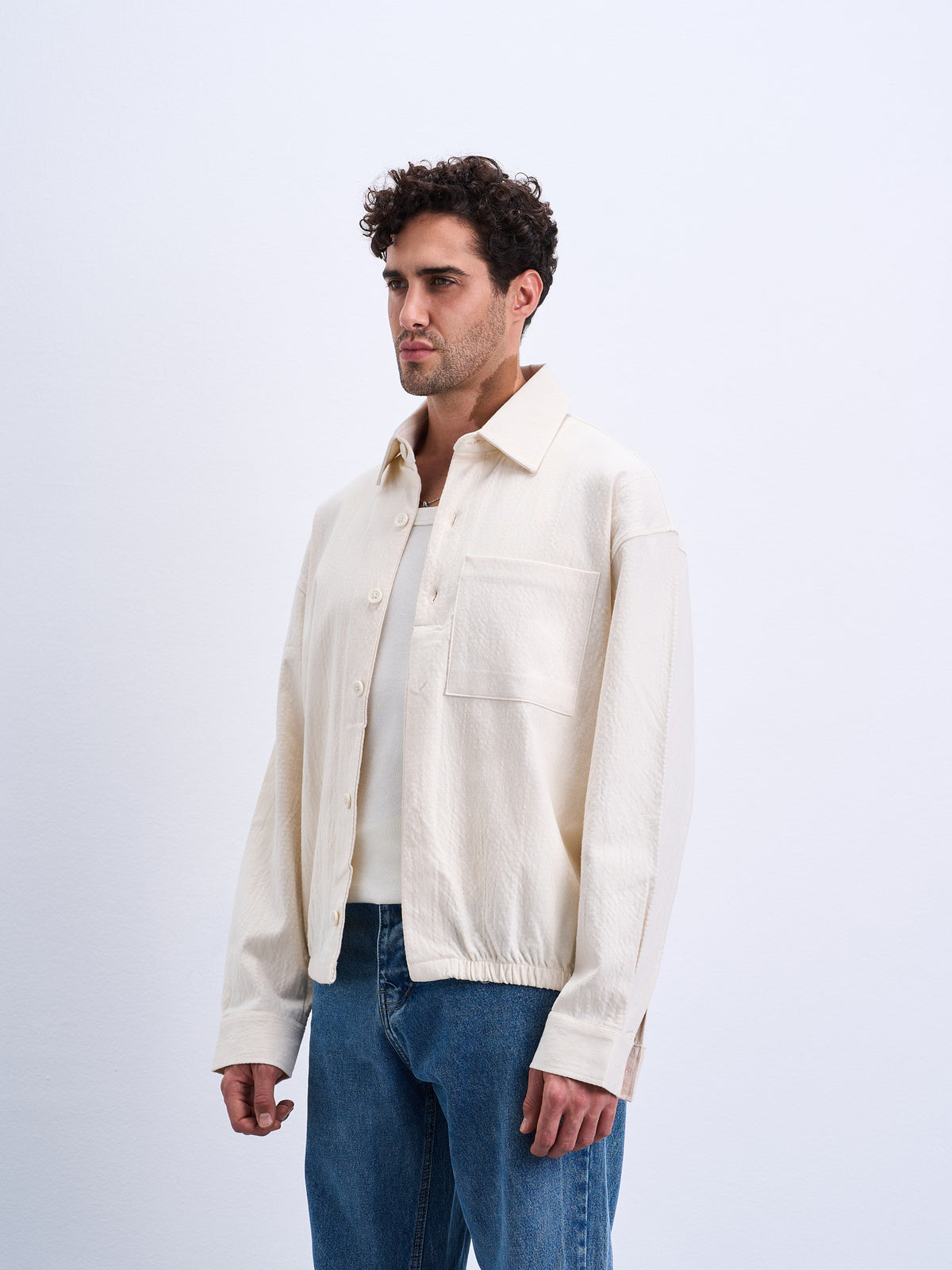 Basic Cream Overshirt