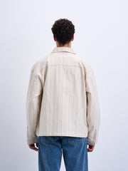 Stripped Zipper Overshirt