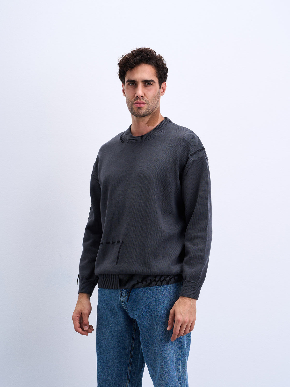 Stitched Long Sleeve Knitwear