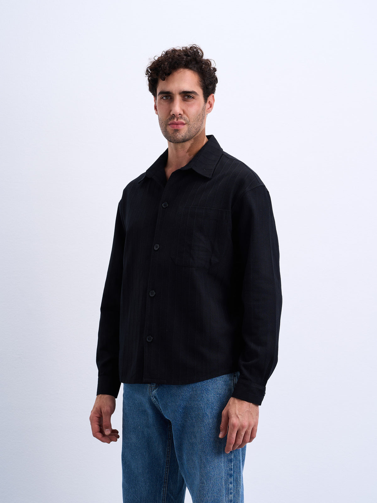 Black Heavy Overshirt