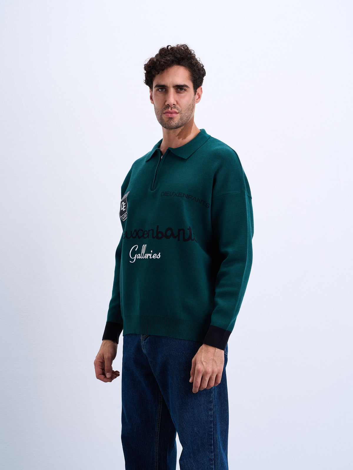 Quarter Zipper Knitted Polo