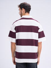 Stripped Quarter Zipper Polo