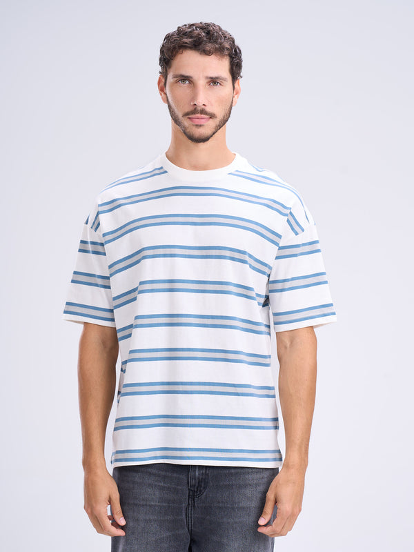 Stripped Printed T-Shirt