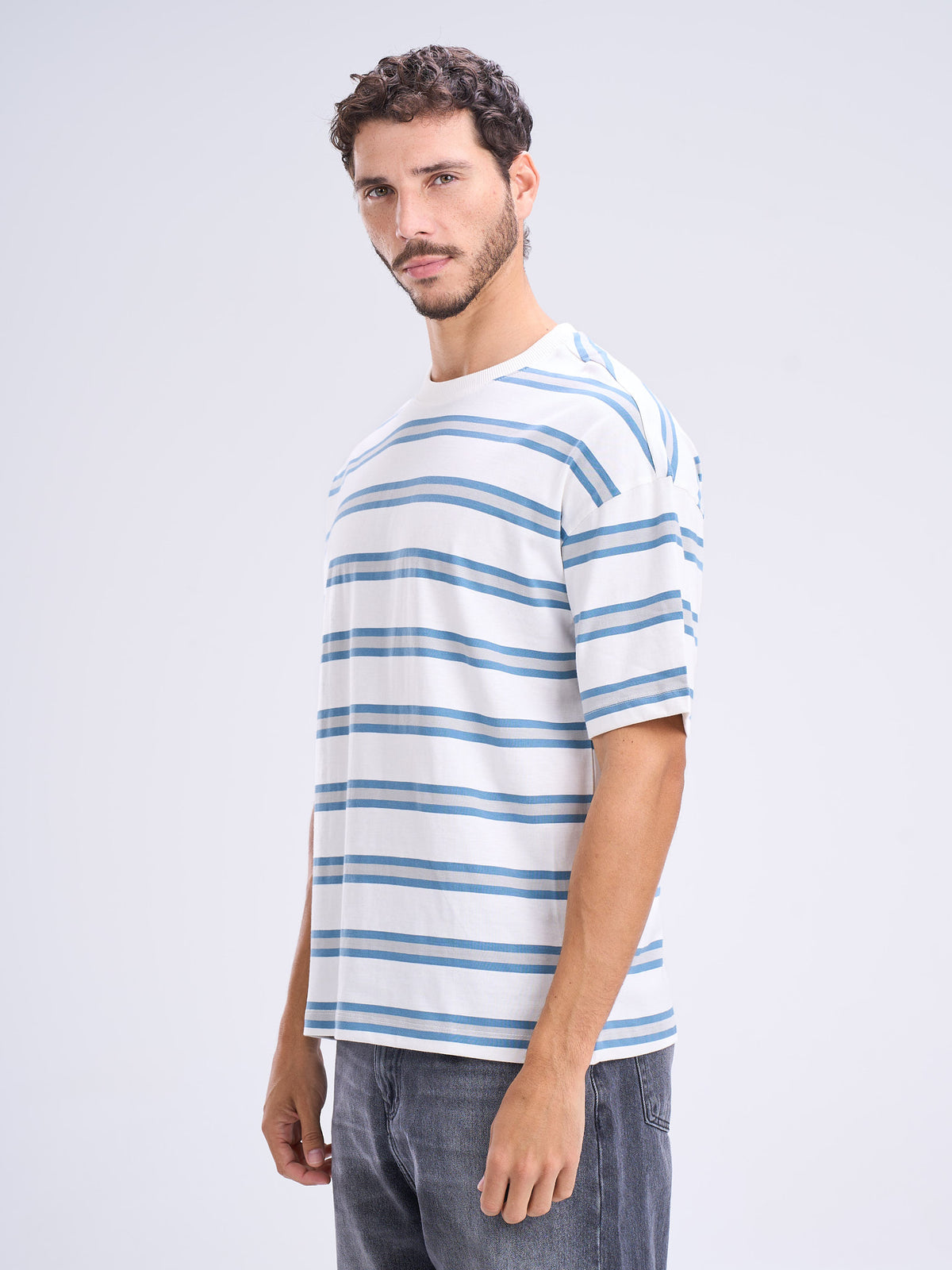 Stripped Printed T-Shirt