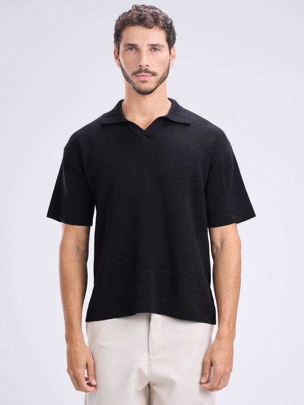 Basic Polo V-Neck Knitwear