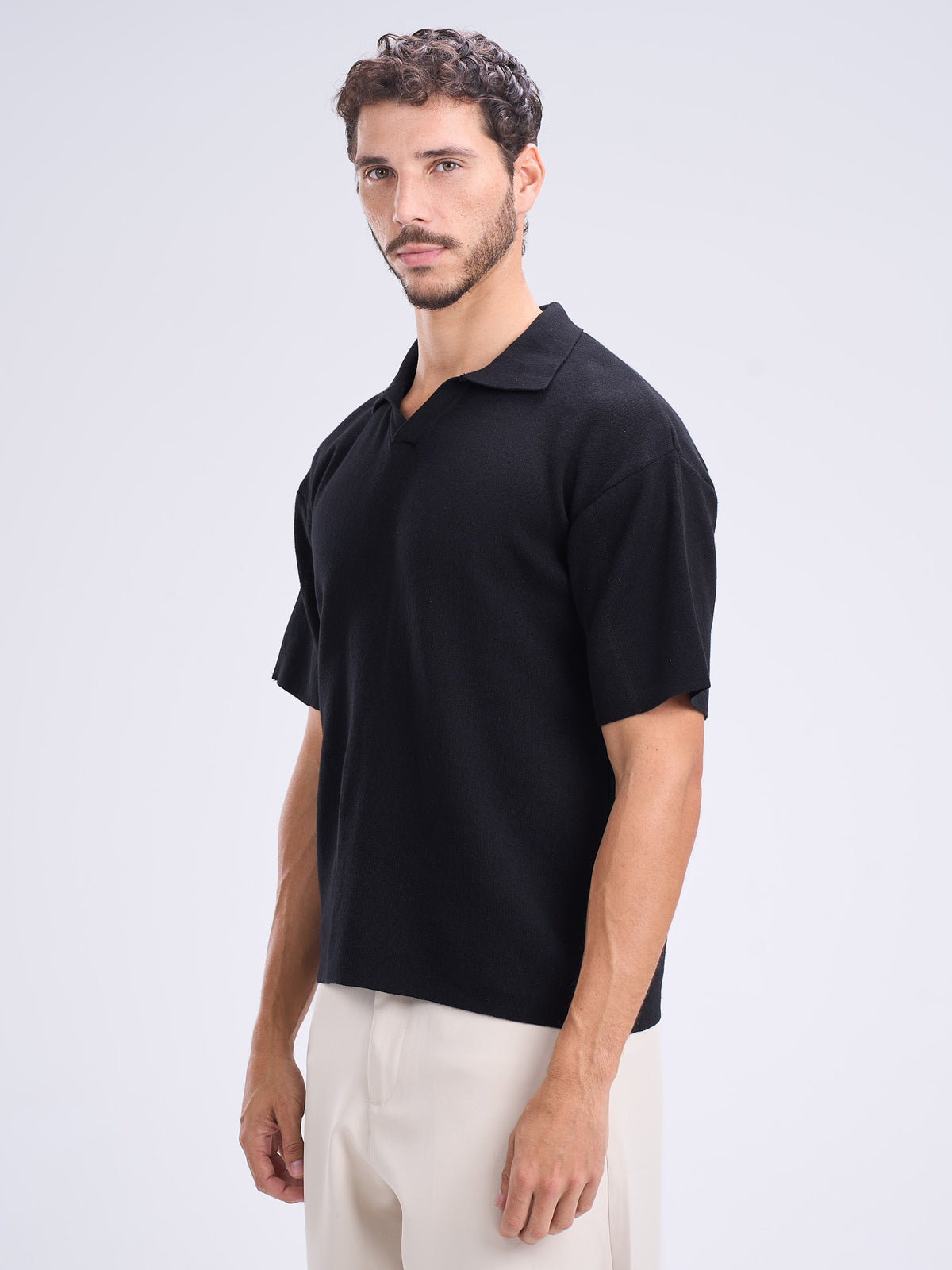 Basic Polo V-Neck Knitwear