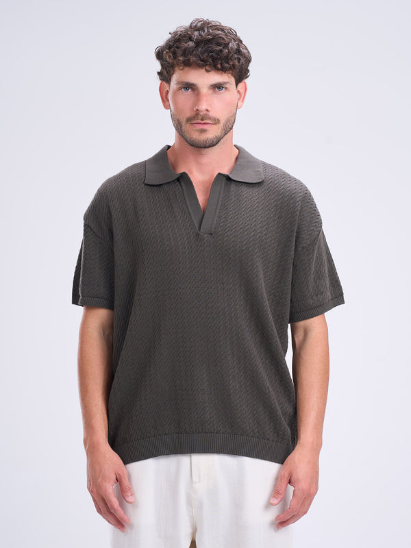 Textured V-Polo