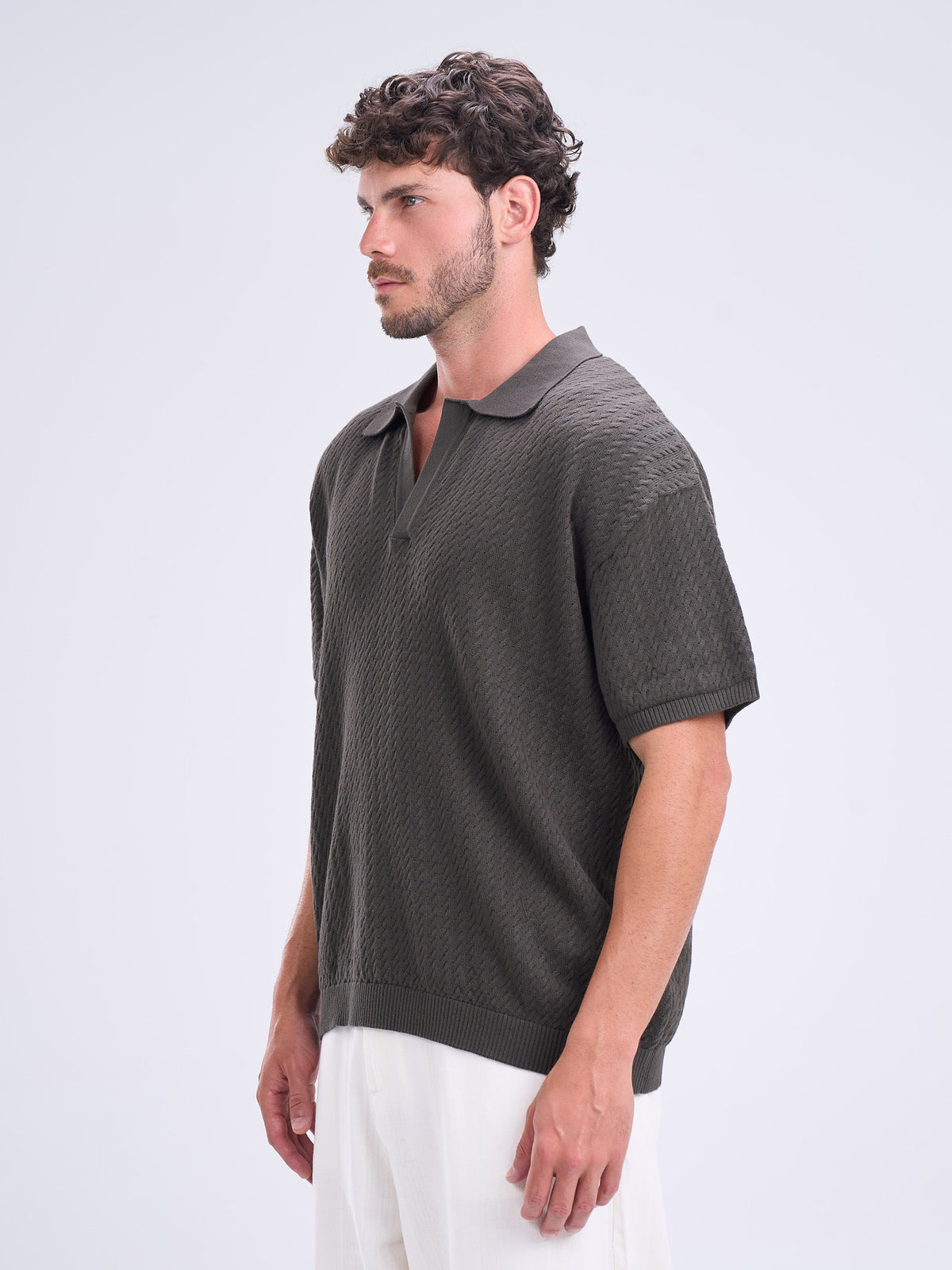 Textured V-Polo