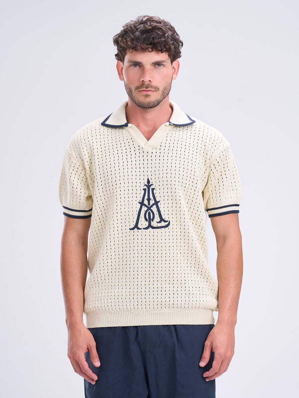 Mesh Polo Knitted T-Shirt