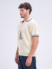 Mesh Polo Knitted T-Shirt