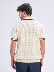 Mesh Polo Knitted T-Shirt