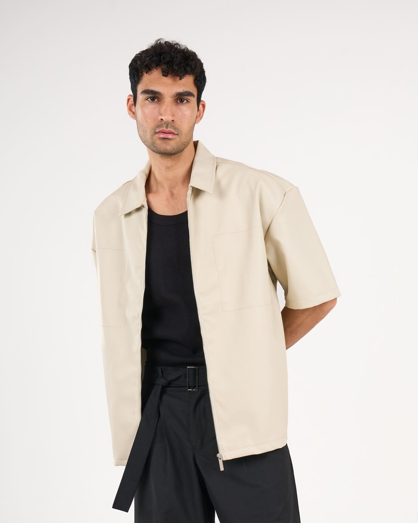 Zipper Leather Shirt