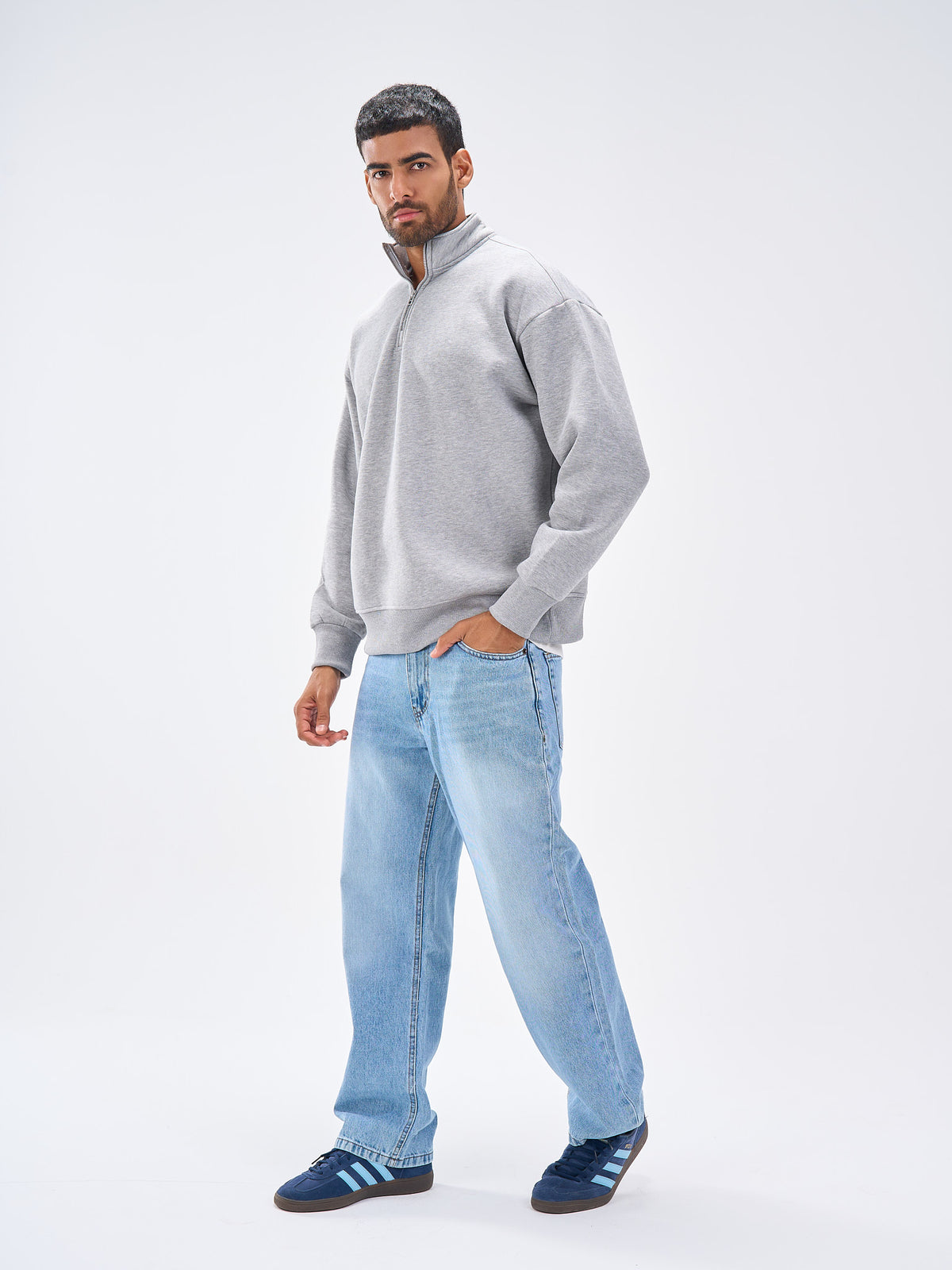 Basic Quarter Zipper Sweatshirt