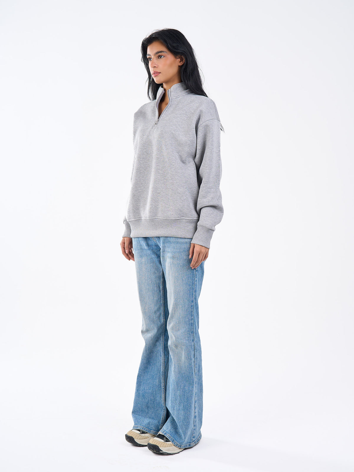 Basic Quarter Zipper Sweatshirt