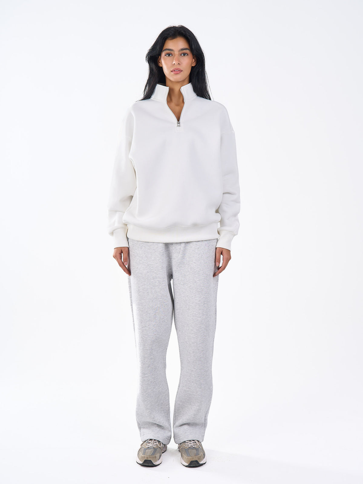 Basic Quarter Zipper Sweatshirt
