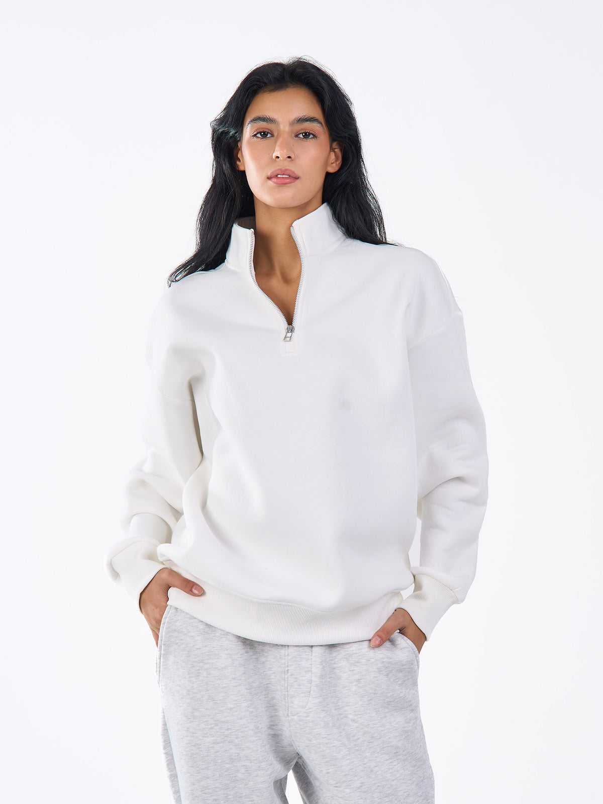 Basic Quarter Zipper Sweatshirt