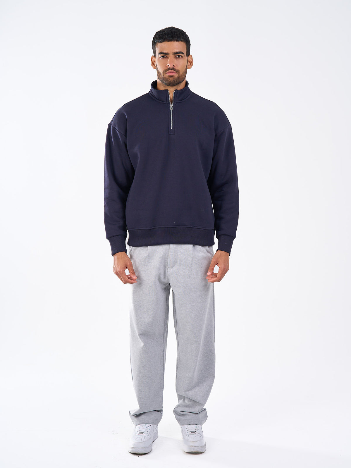Basic Quarter Zipper Sweatshirt